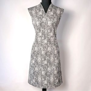 MM Lafleur Sheath Midi Formal Sleeveless Dress Black&WhitePrint Size 8